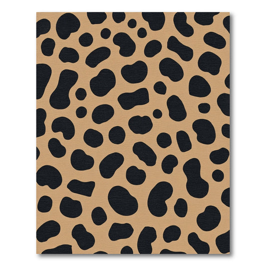 Tan Black Spotty Animal Print Rug