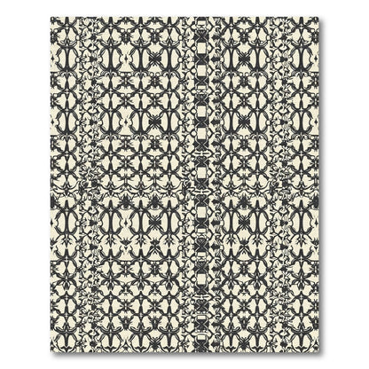 Black Cream Ornate Organic Damask Rug