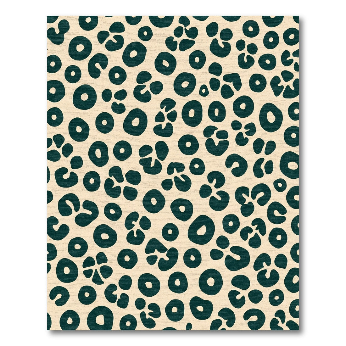 Deep Teal Leopard Spot Cream Rug