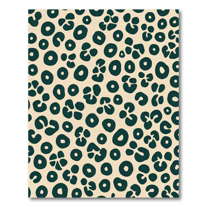 Deep Teal Leopard Spot Cream Rug