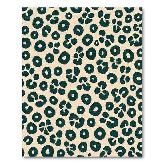 Deep Teal Leopard Spot Cream Rug