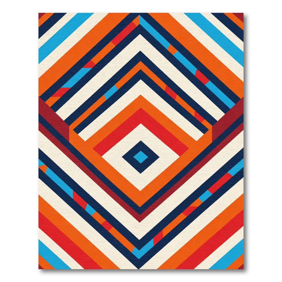 Bold Geometric Diamond Striped Rug