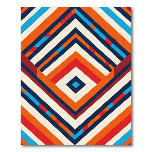 Bold Geometric Diamond Striped Rug