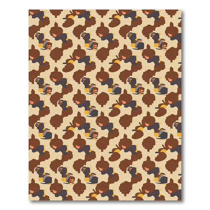 Muted Tan Brown Abstract Animal Forms Rug