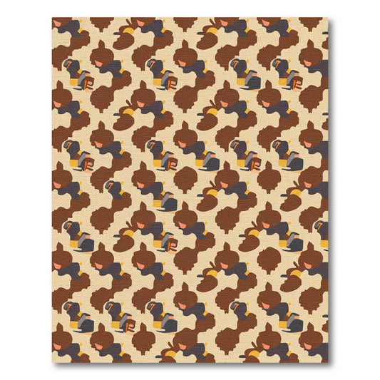 Muted Tan Brown Abstract Animal Forms Rug