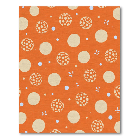 Playful Orange Cream Polka Dot Scatter Rug