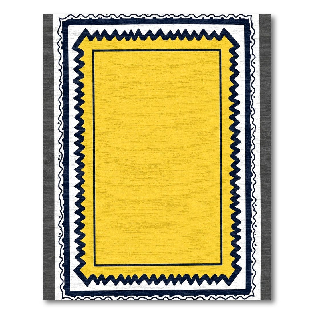 Bold Yellow Geometric Frame Rug