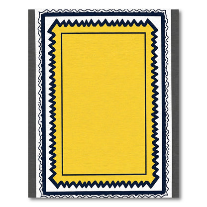 Bold Yellow Geometric Frame Rug