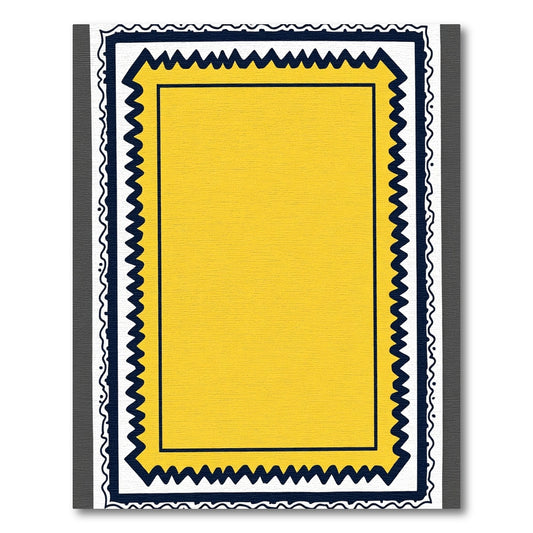 Bold Yellow Geometric Frame Rug