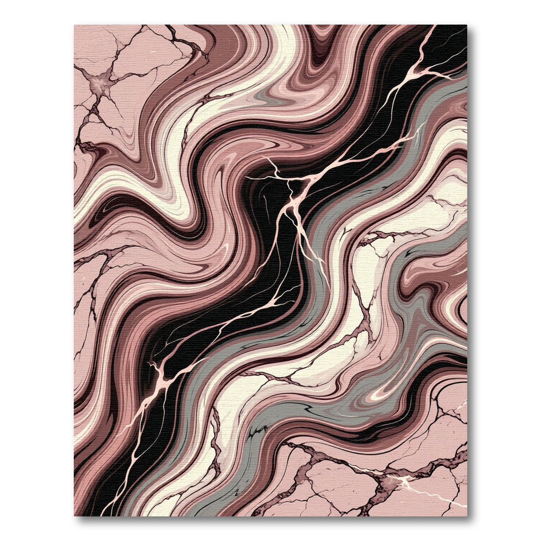 Blush Marble Swirl Veined Accents Rug