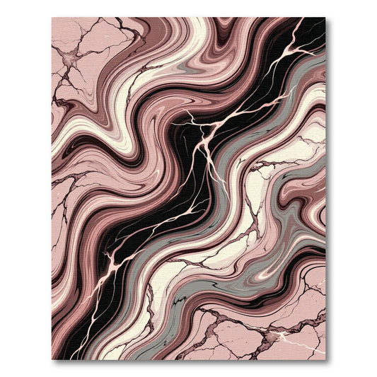 Blush Marble Swirl Veined Accents Rug