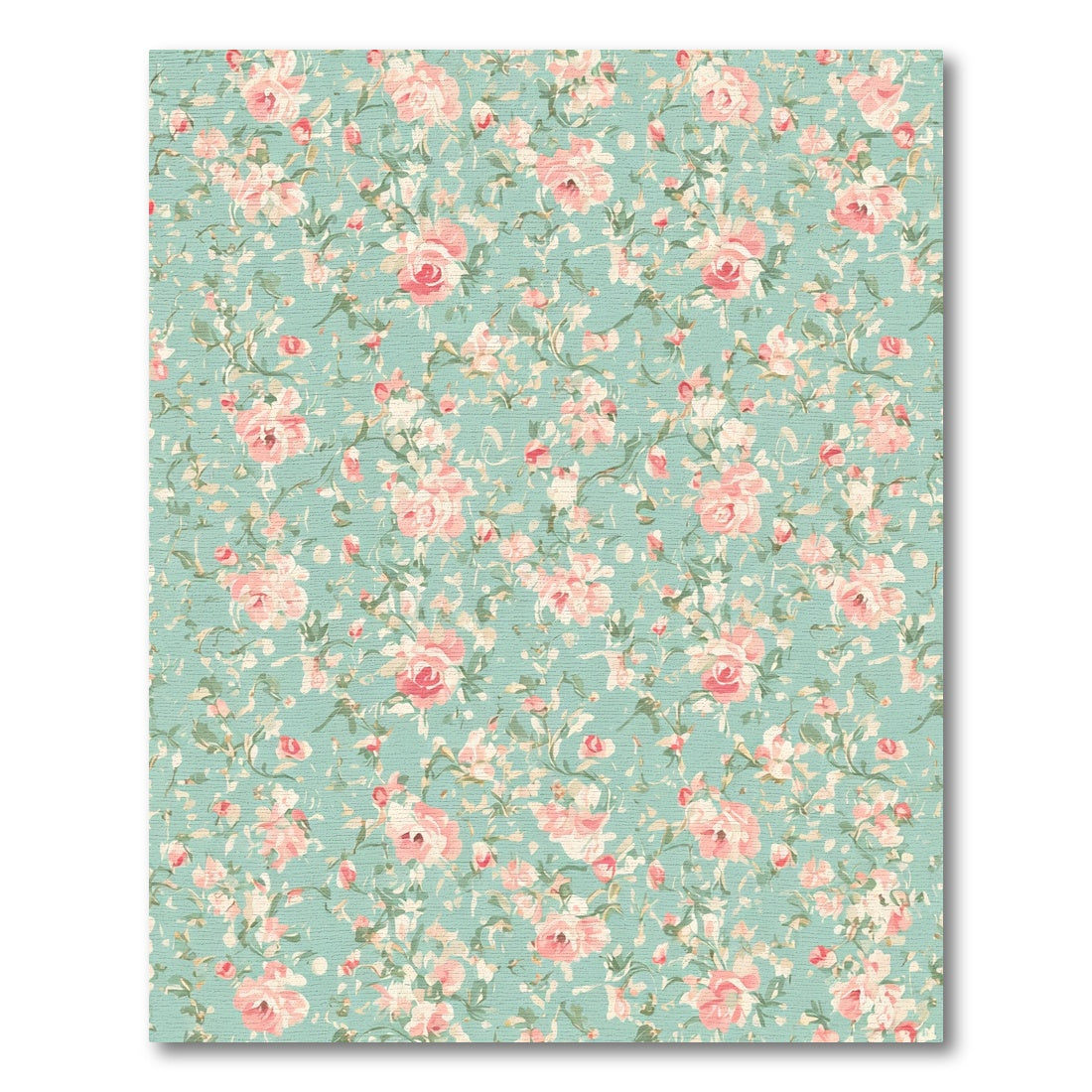 Whimsical Pink Rose Garden Floral Rug
