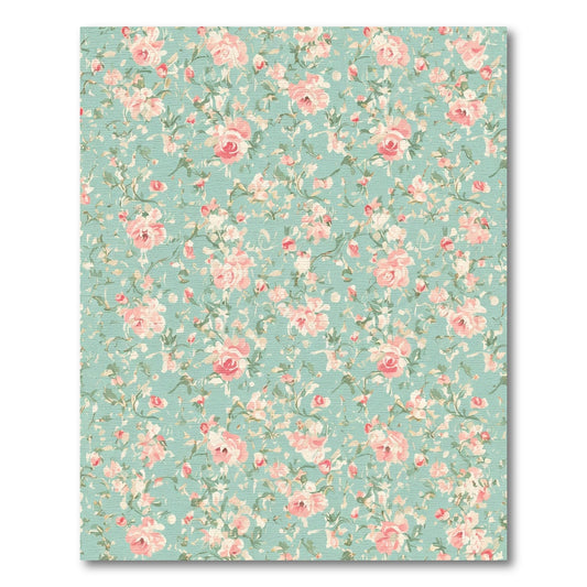 Whimsical Pink Rose Garden Floral Rug