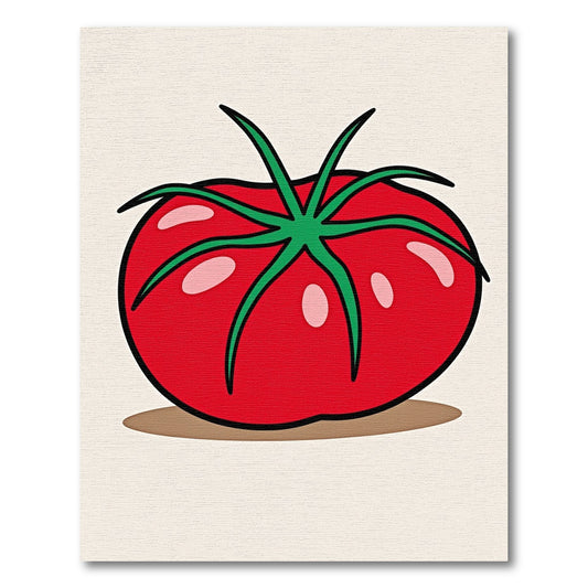 Bold Red Tomato Fruit Illustration Rug