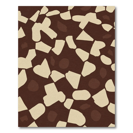 Brown Beige Abstract Shape Collage Rug