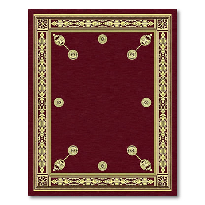 Crimson Gold Ornate Border Medallion Rug