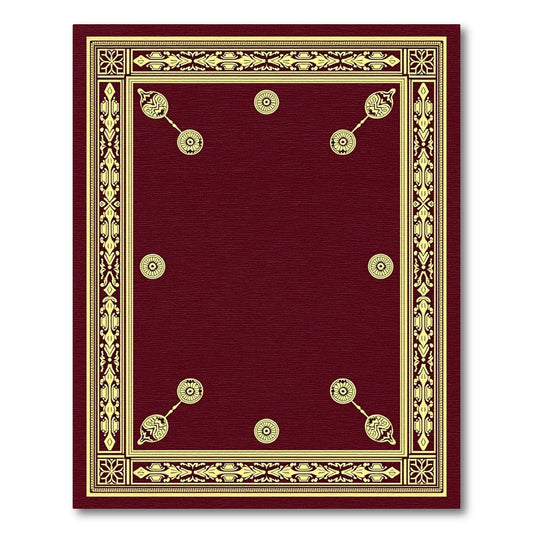 Crimson Gold Ornate Border Medallion Rug