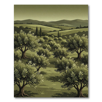 Mediterranean Olive Grove Landscape Rug