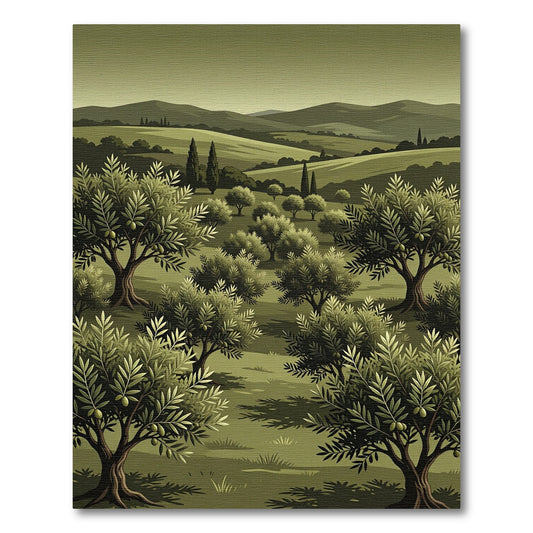 Mediterranean Olive Grove Landscape Rug