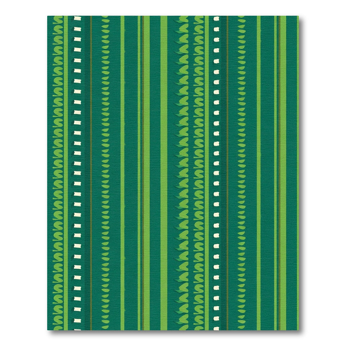 Emerald Green Vertical Stripe Organic Rug