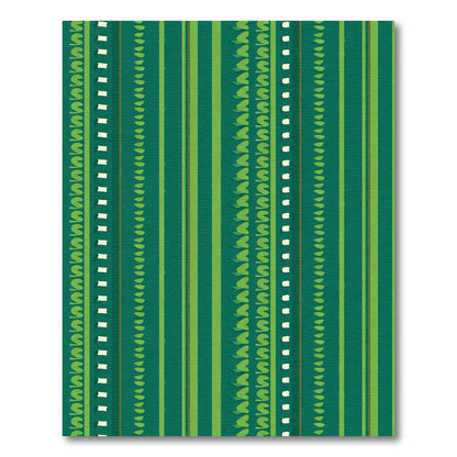 Emerald Green Vertical Stripe Organic Rug