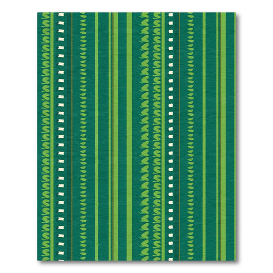 Emerald Green Vertical Stripe Organic Rug