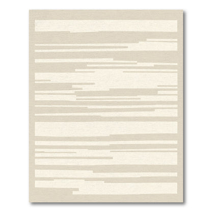 Modern Tan Stripe Field Rug