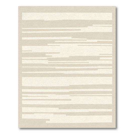 Modern Tan Stripe Field Rug