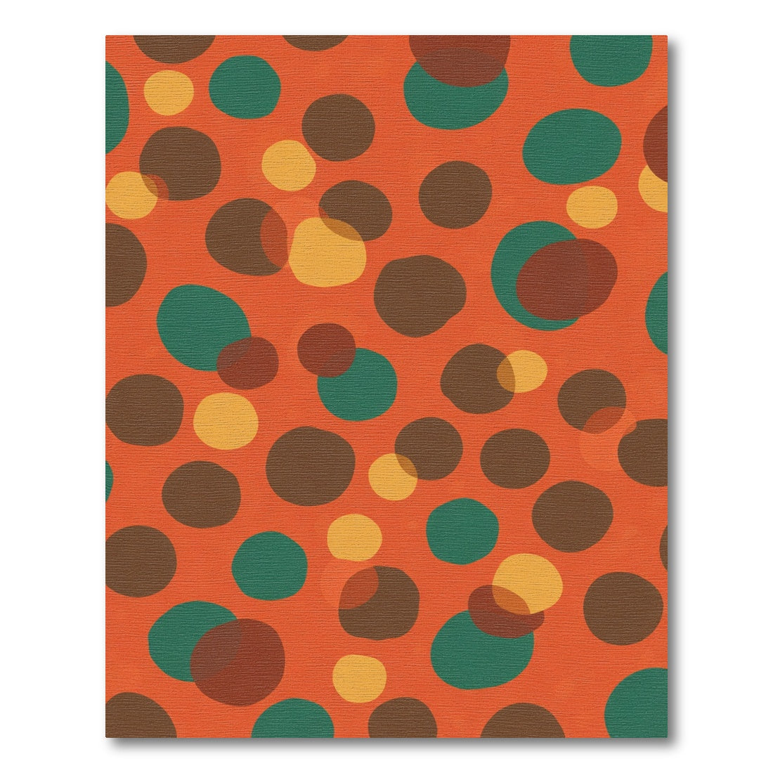 Retro Orange Polka Dot Collage Rug