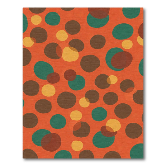 Retro Orange Polka Dot Collage Rug