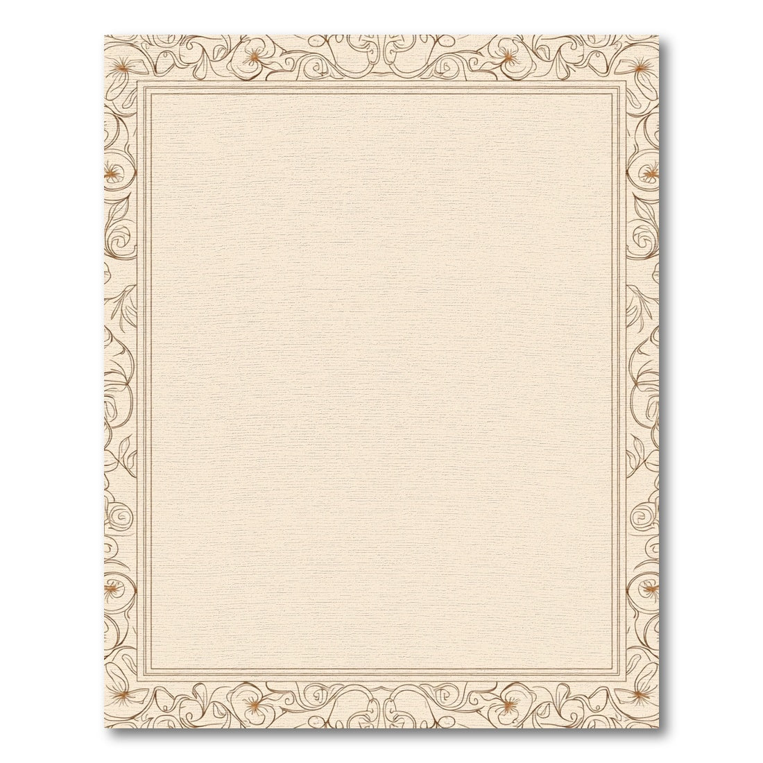 Cream Floral Swirl Border Rug