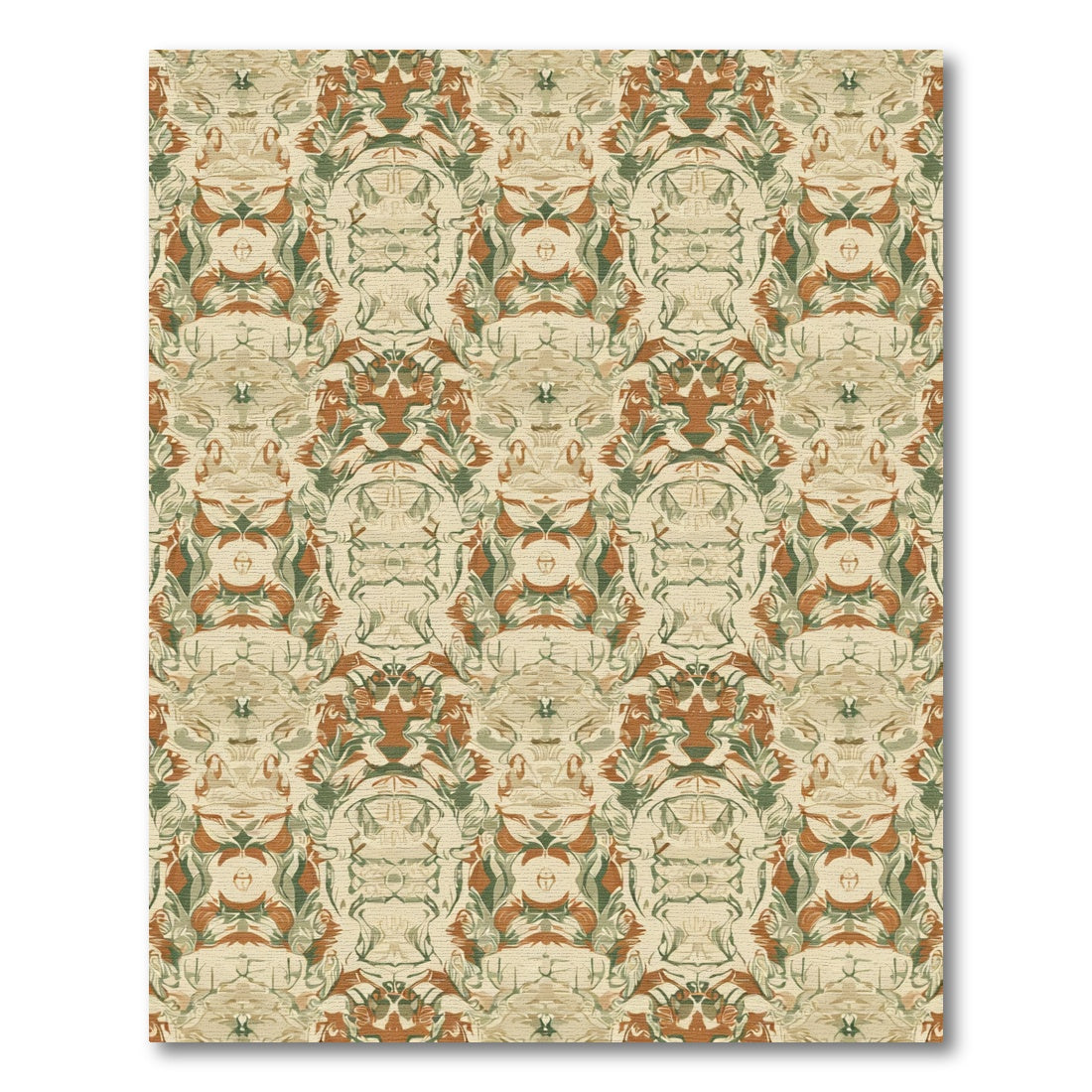 Earthy Tone Abstract Floral Medallion Rug