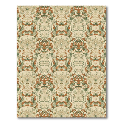 Earthy Tone Abstract Floral Medallion Rug