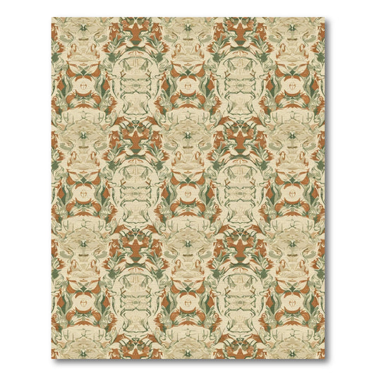 Earthy Tone Abstract Floral Medallion Rug