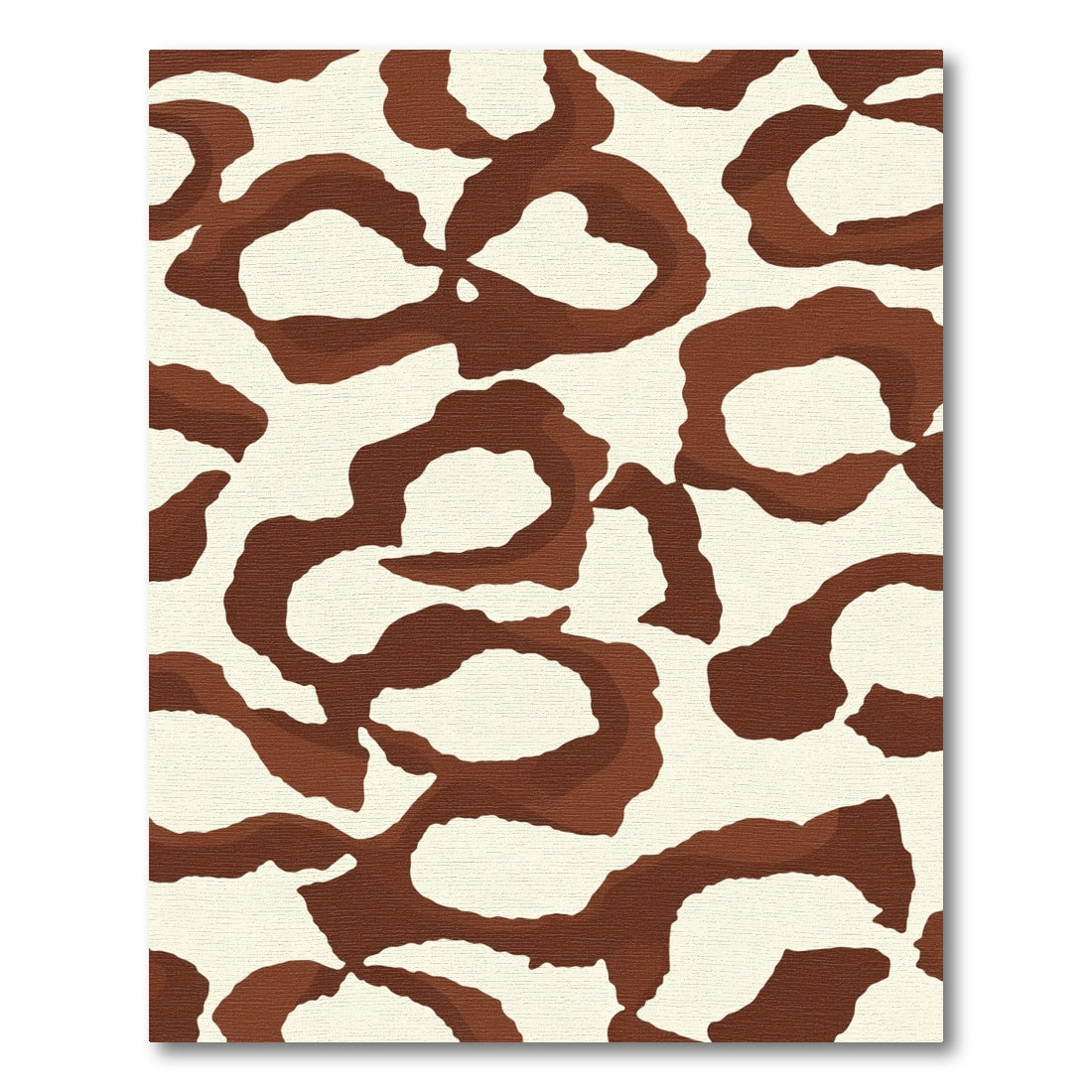 Brown Cream Abstract Animal Spot Rug