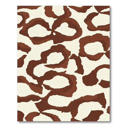 Brown Cream Abstract Animal Spot Rug