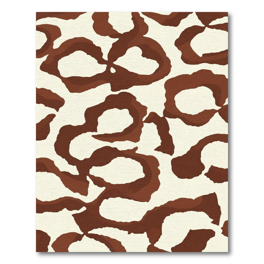Brown Cream Abstract Animal Spot Rug
