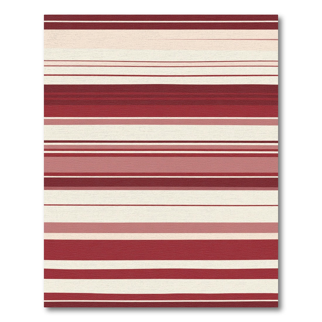 Red Cream Horizontal Stripe Rug