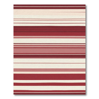 Red Cream Horizontal Stripe Rug