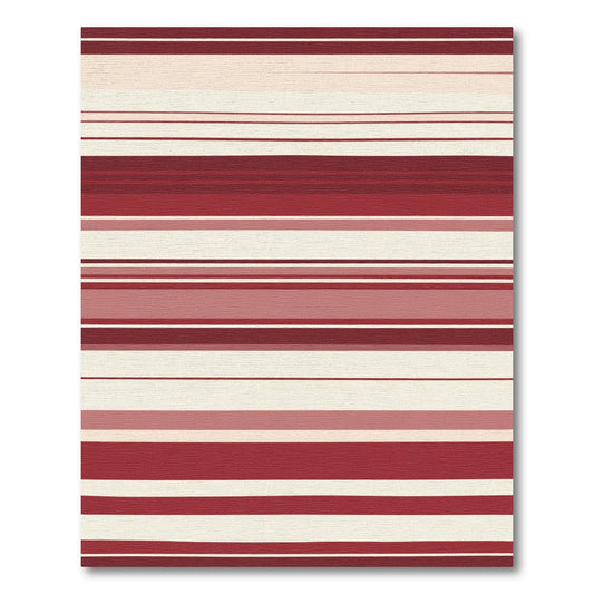 Red Cream Horizontal Stripe Rug