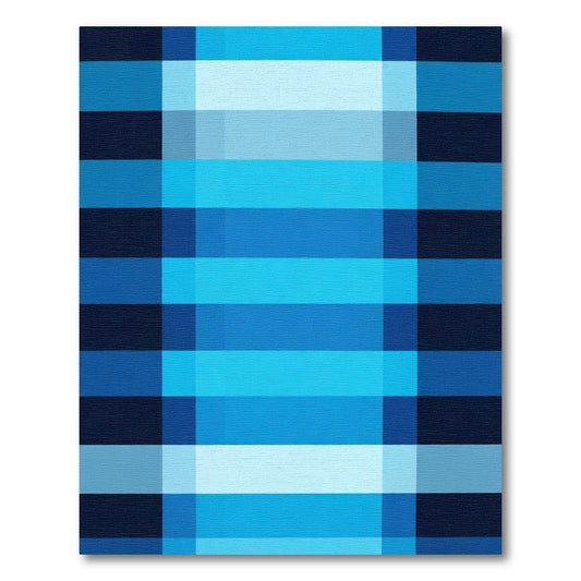 Cool Blue Plaid Gradient Rug