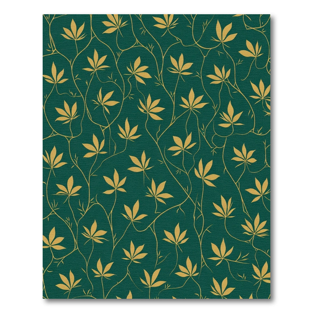 Golden Leaf Vine Teal Rug