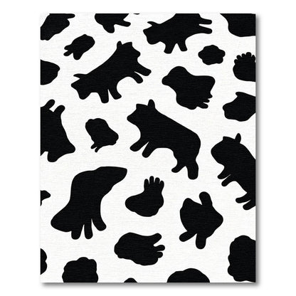Black White Cow Spot Rug