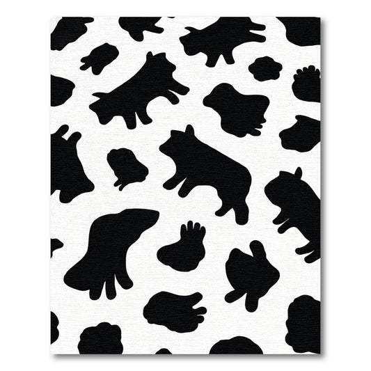 Black White Cow Spot Rug
