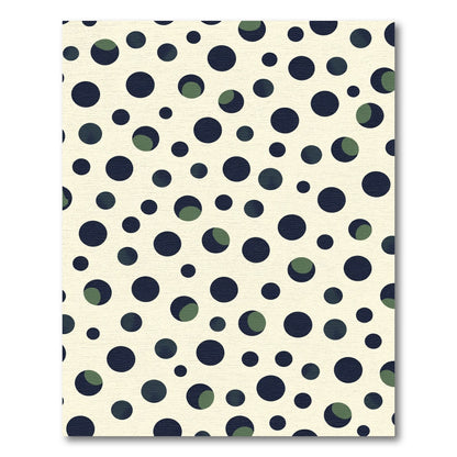 Cream And Navy Polka Dot Mix Rug