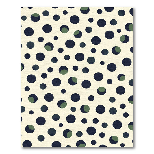 Cream And Navy Polka Dot Mix Rug