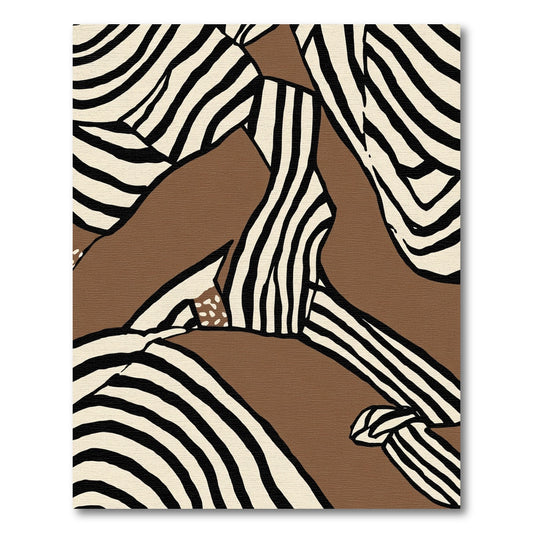 Brown Zebra Stripe Abstraction Rug