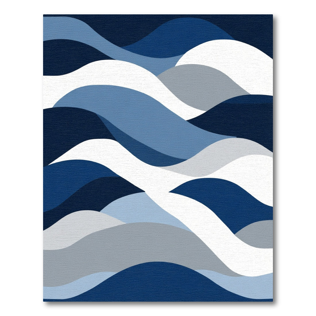 Modern Blue Gradient Wave Rug