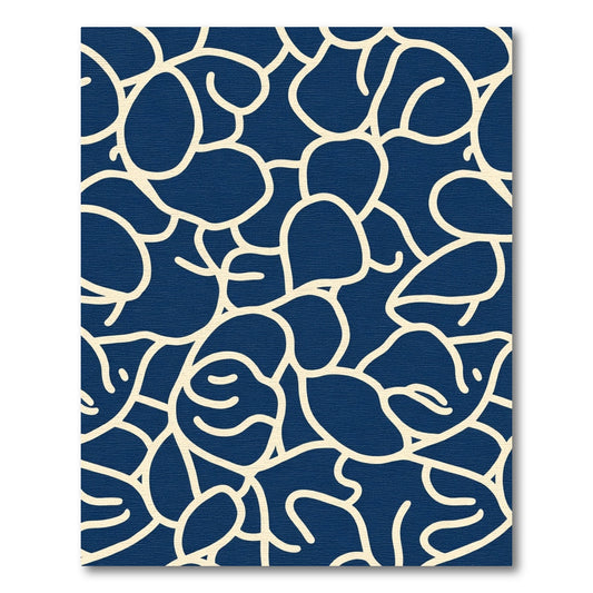 Deep Blue Organic Organic Flow Rug