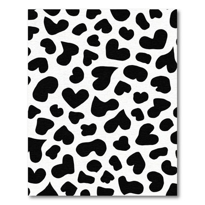 Black White Heart Scatter Rug